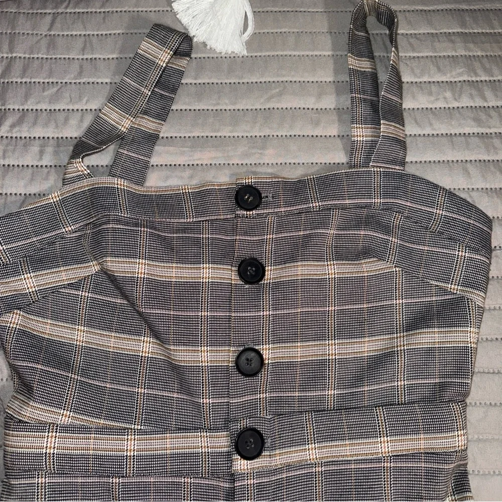 Cupcakes & cashmere women’s Plaid Jumpsuit with Button Detail Sz 2 - Picture 5 of 15